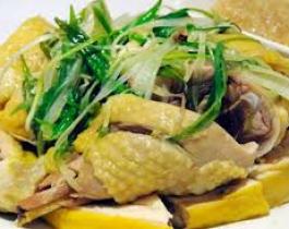 Gà hấp hành gừng